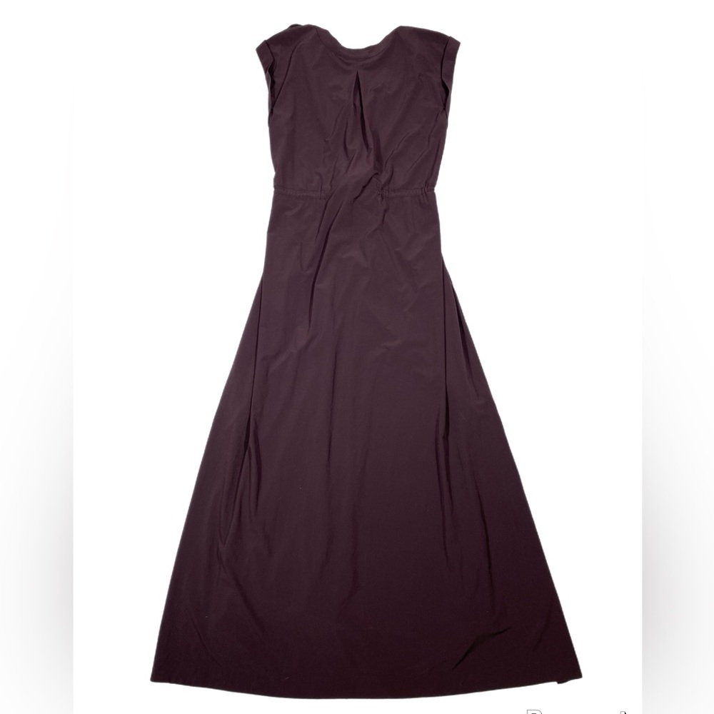 Athleta Mara Maxi Button Down Athleisure Travel Dress in wild raisin size large - Picture 12 of 16